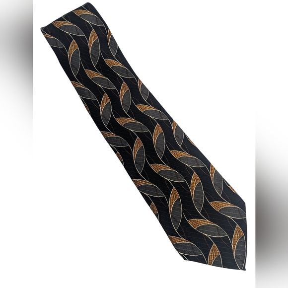 Valentino Black and Gold Patterned Tie Formal, Business, Abstract - Picture 2 of 7